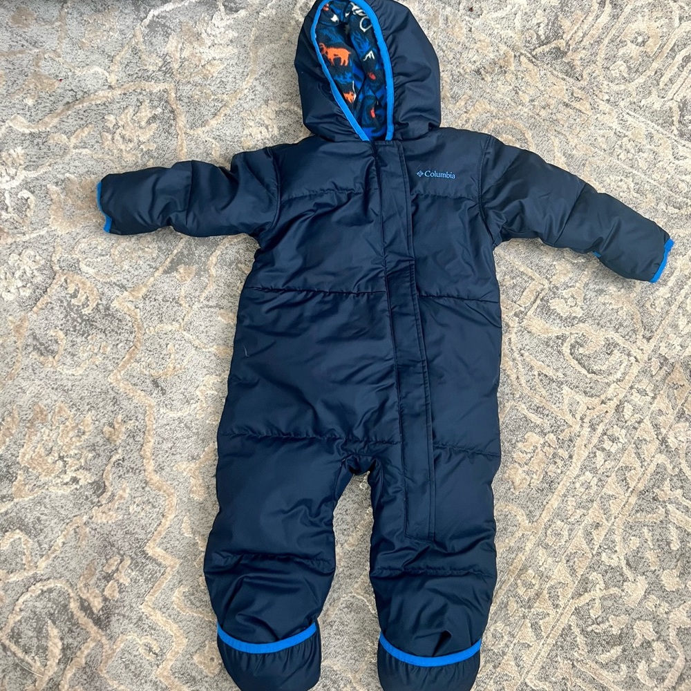Columbia Blue and Orange Puffer Jacket with Hood